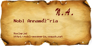 Nobl Annamária névjegykártya